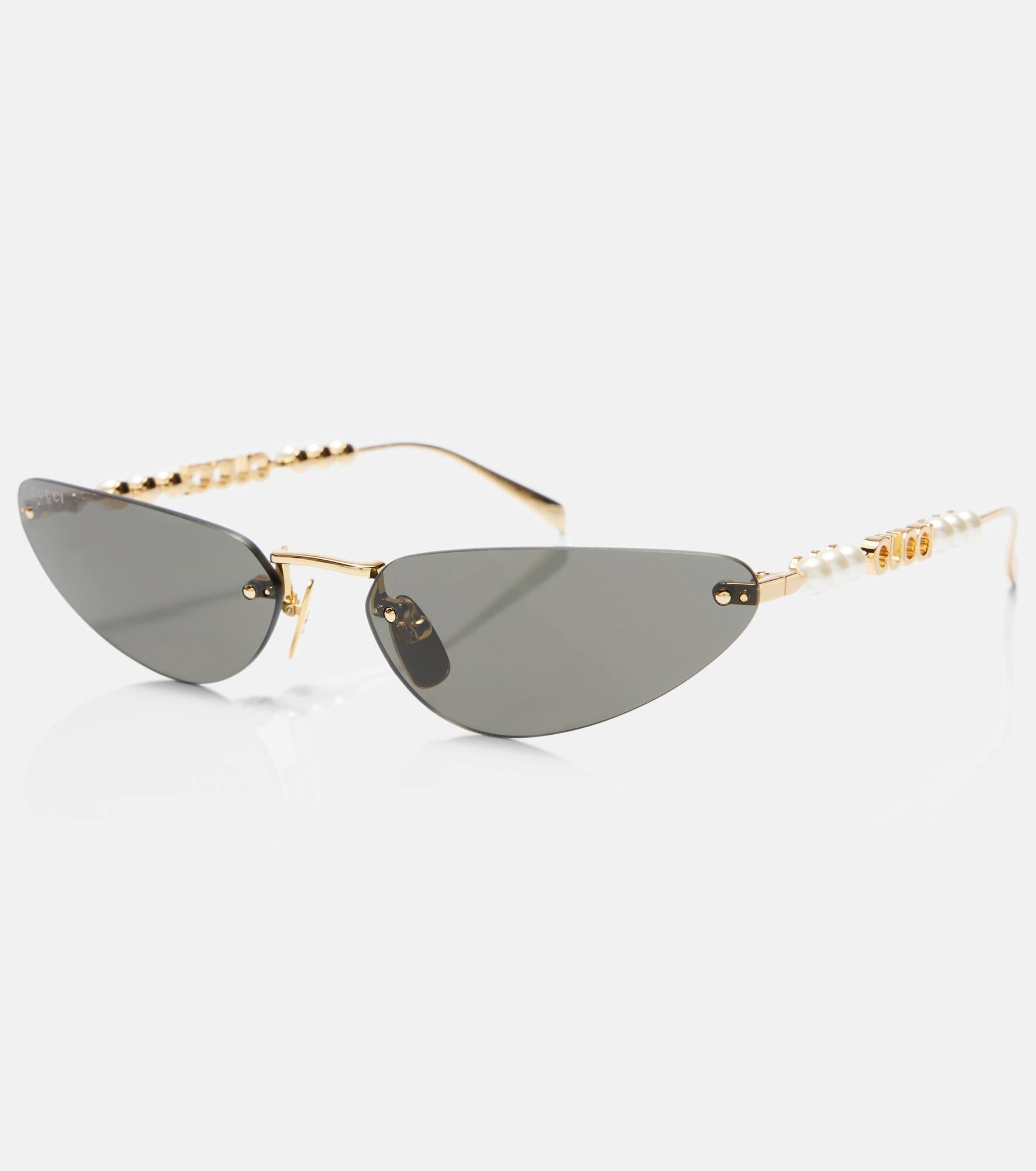 Faux pearl-embellished cat-eye sunglasses - 4