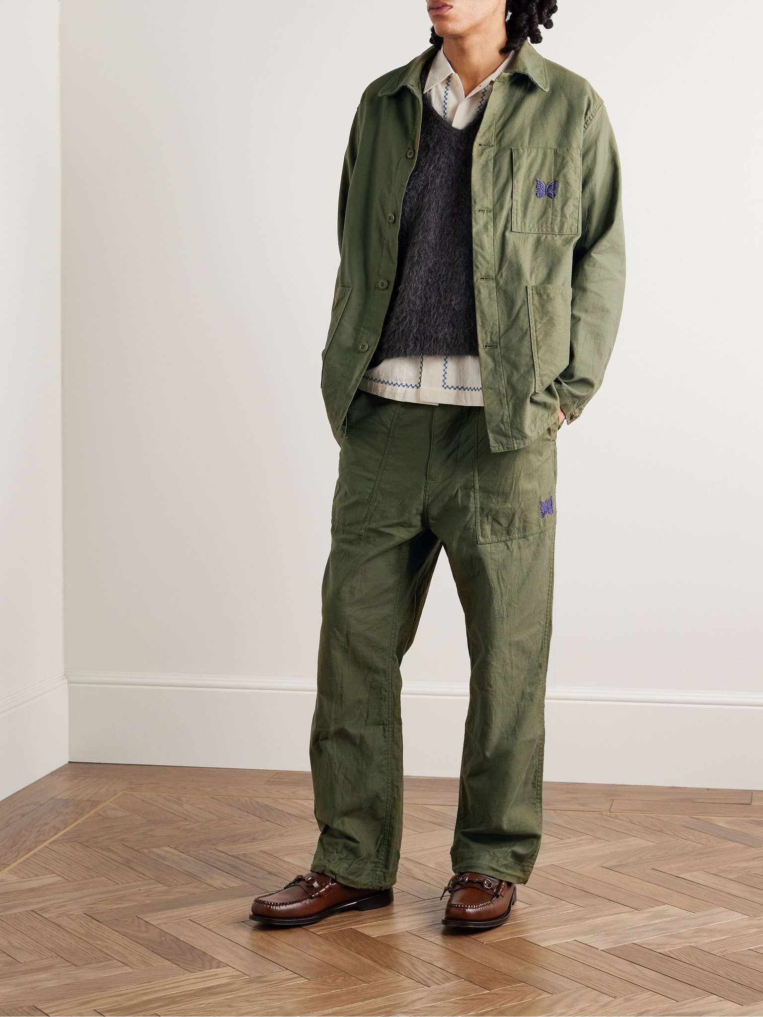 Logo-Embroidered Cotton Overshirt - 2