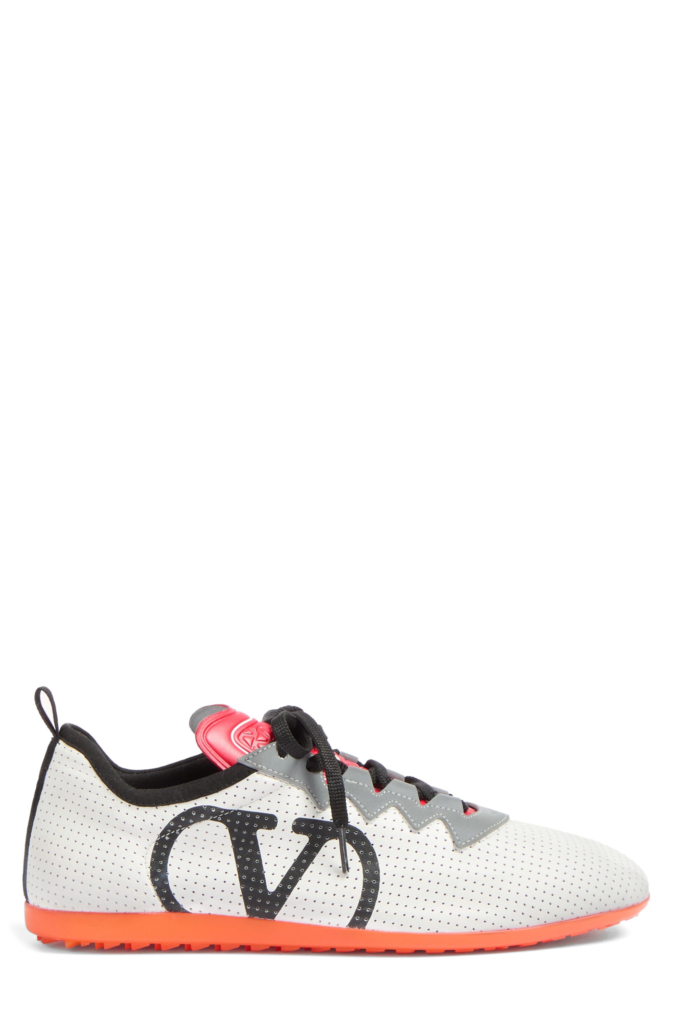 Valentino Garavani Chromation Perforated Sneaker in Bianco/Grigio at Nordstrom - 3