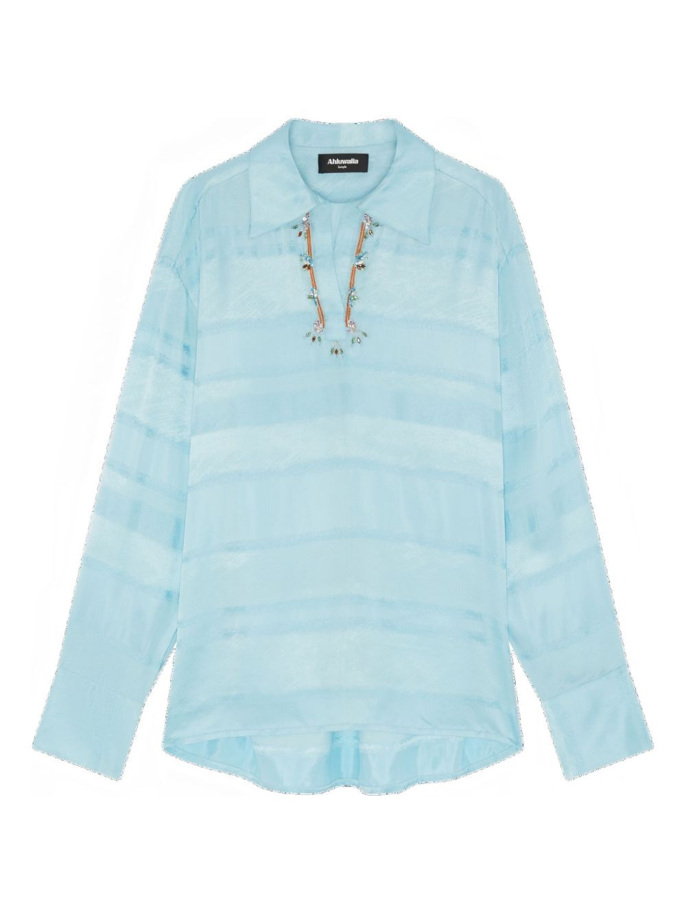 embellished-collar shirt - 1