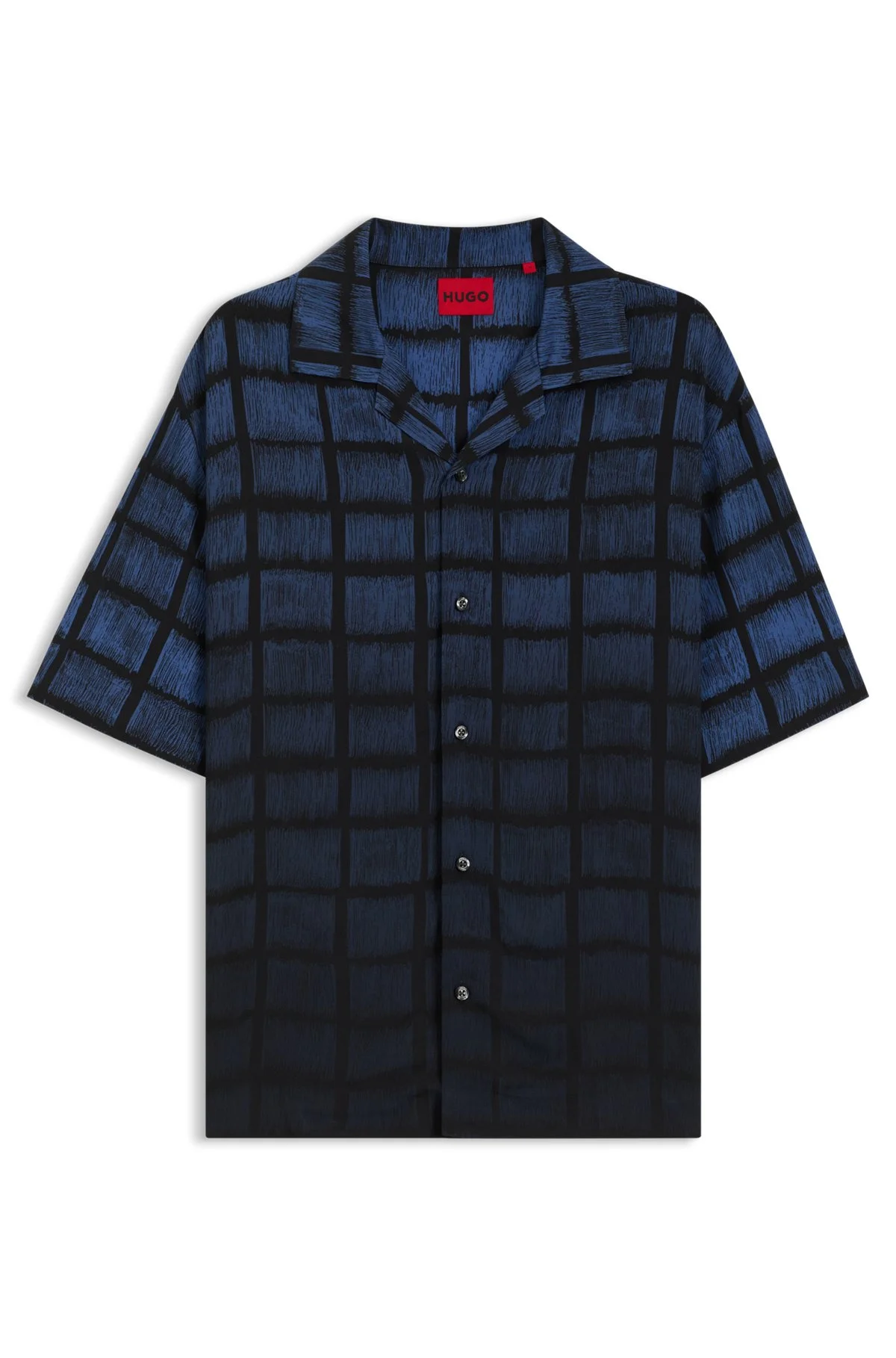 OVERSIZE-FIT SHIRT IN SQUARE-PRINT POPLIN - 1