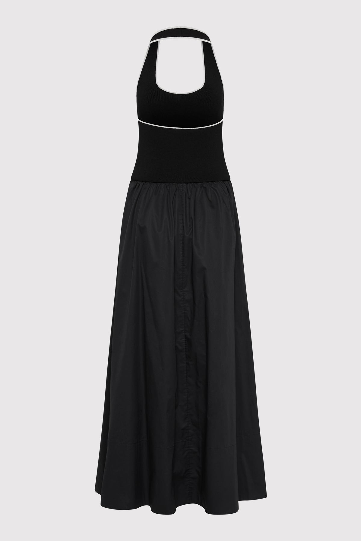 Halter Gathered Dress - Black - 7