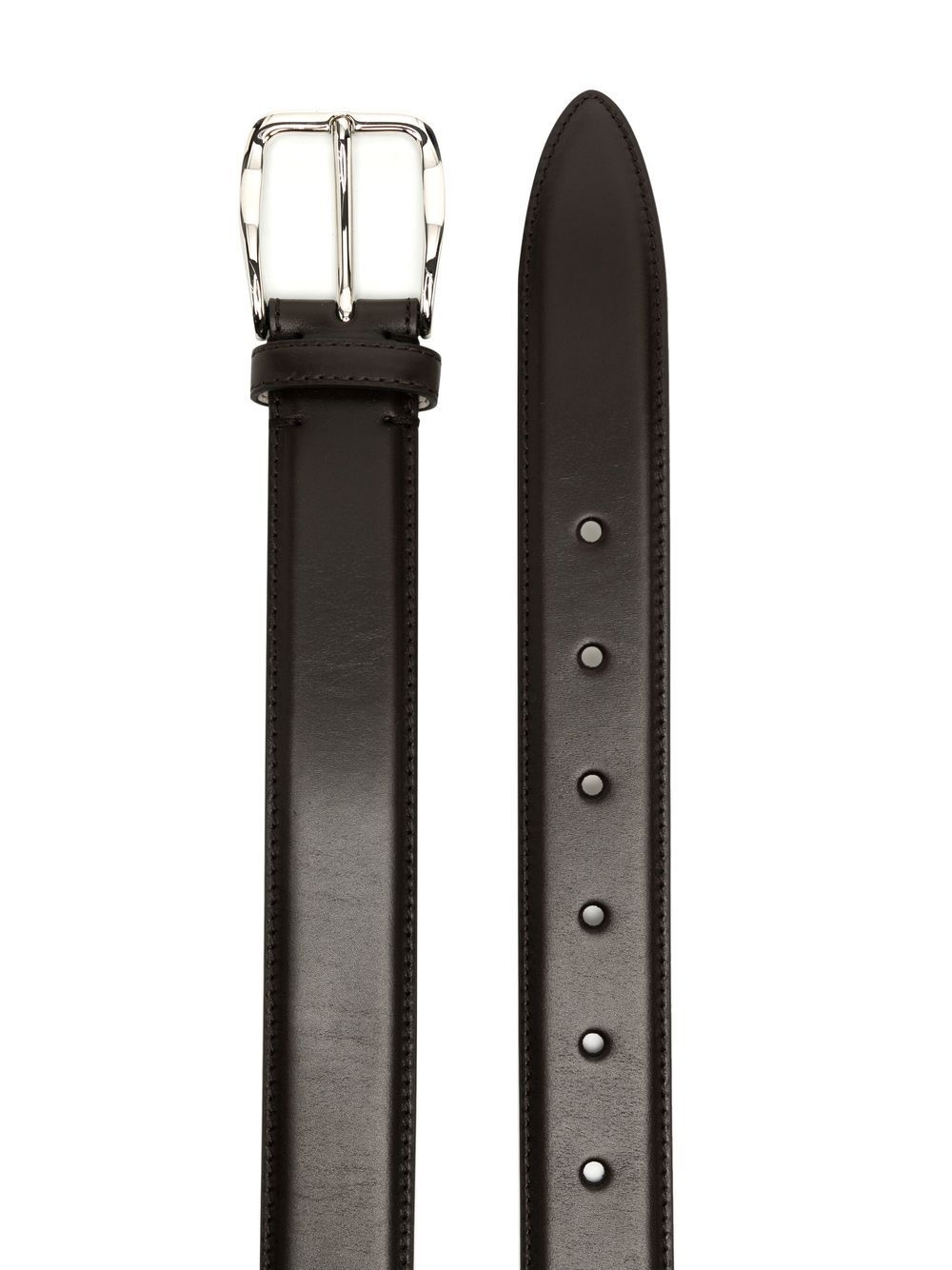 buckle-fastening leather belt - 2