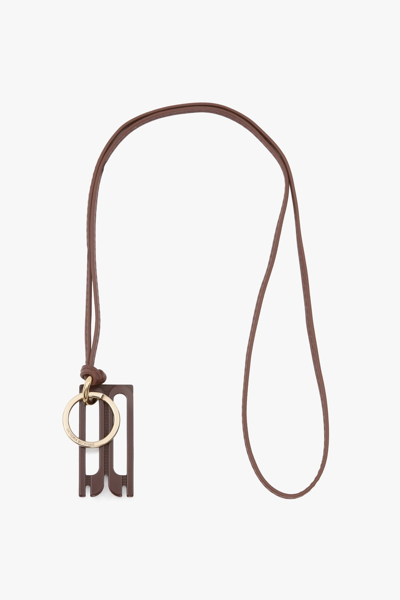 Victoria Beckham B Frame Keyring In Dark Brown outlook