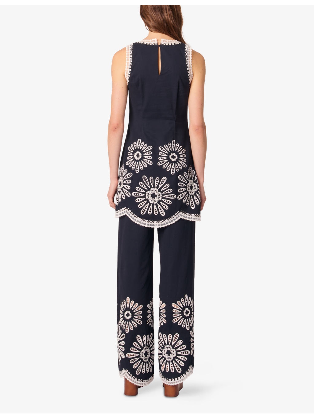 Crochet-Trim Sleeveless Stretch-Cotton Mini Dress - 4