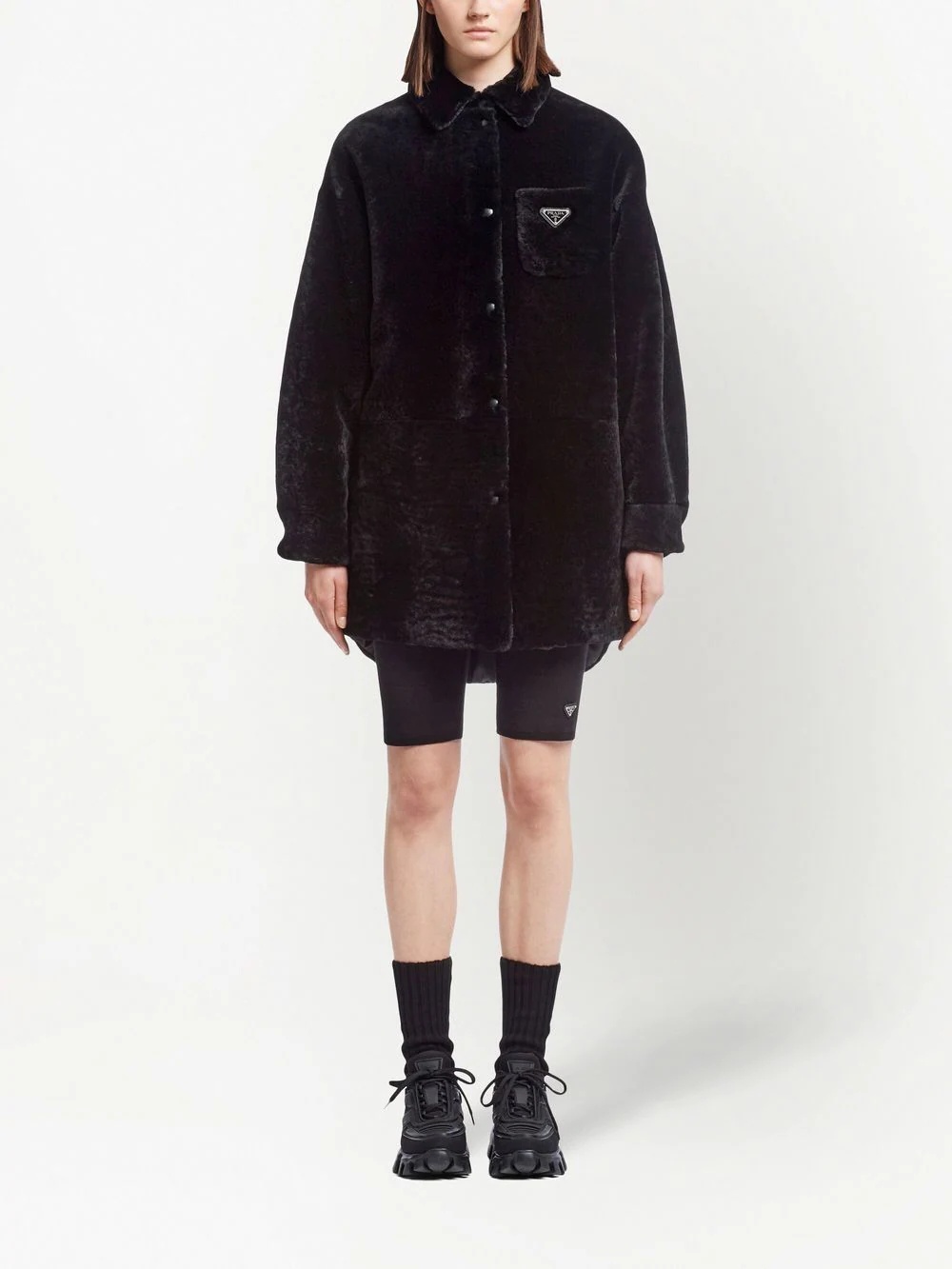 Triangle-logo reversible coat - 2