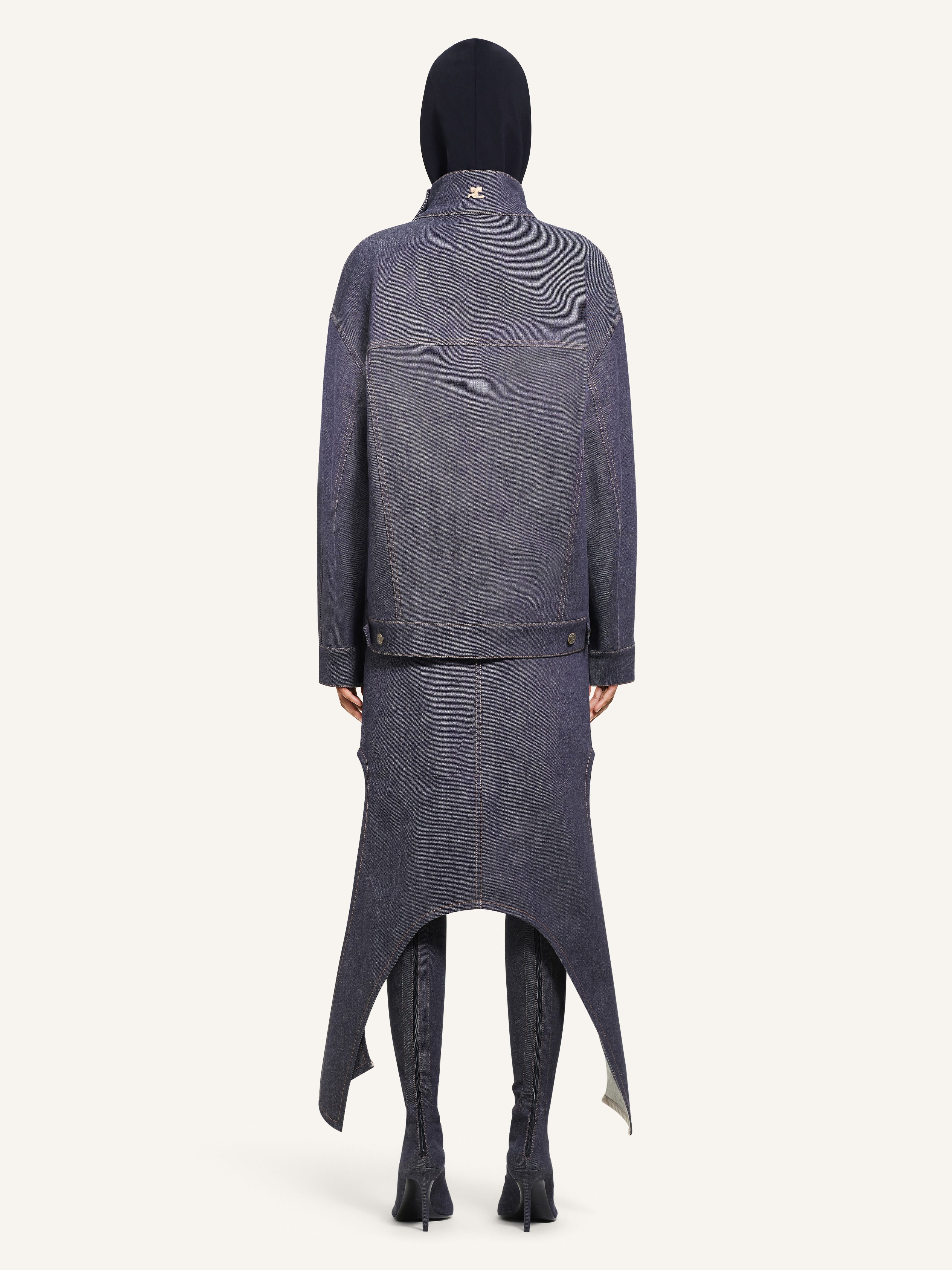 OVERSIZED MOTORCYCLE DENIM JACKET - 4