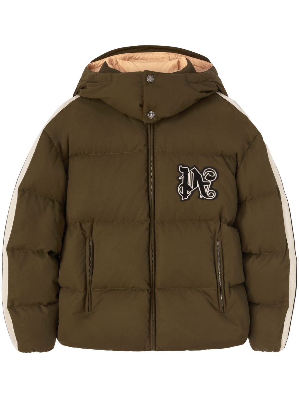 monogram down hooded jacket - 1