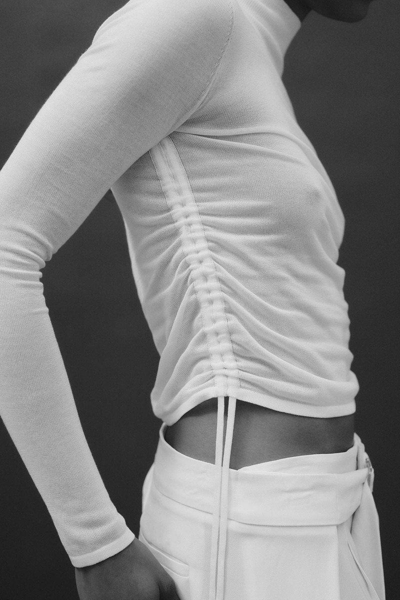 Sheer Ruched Top - White 6