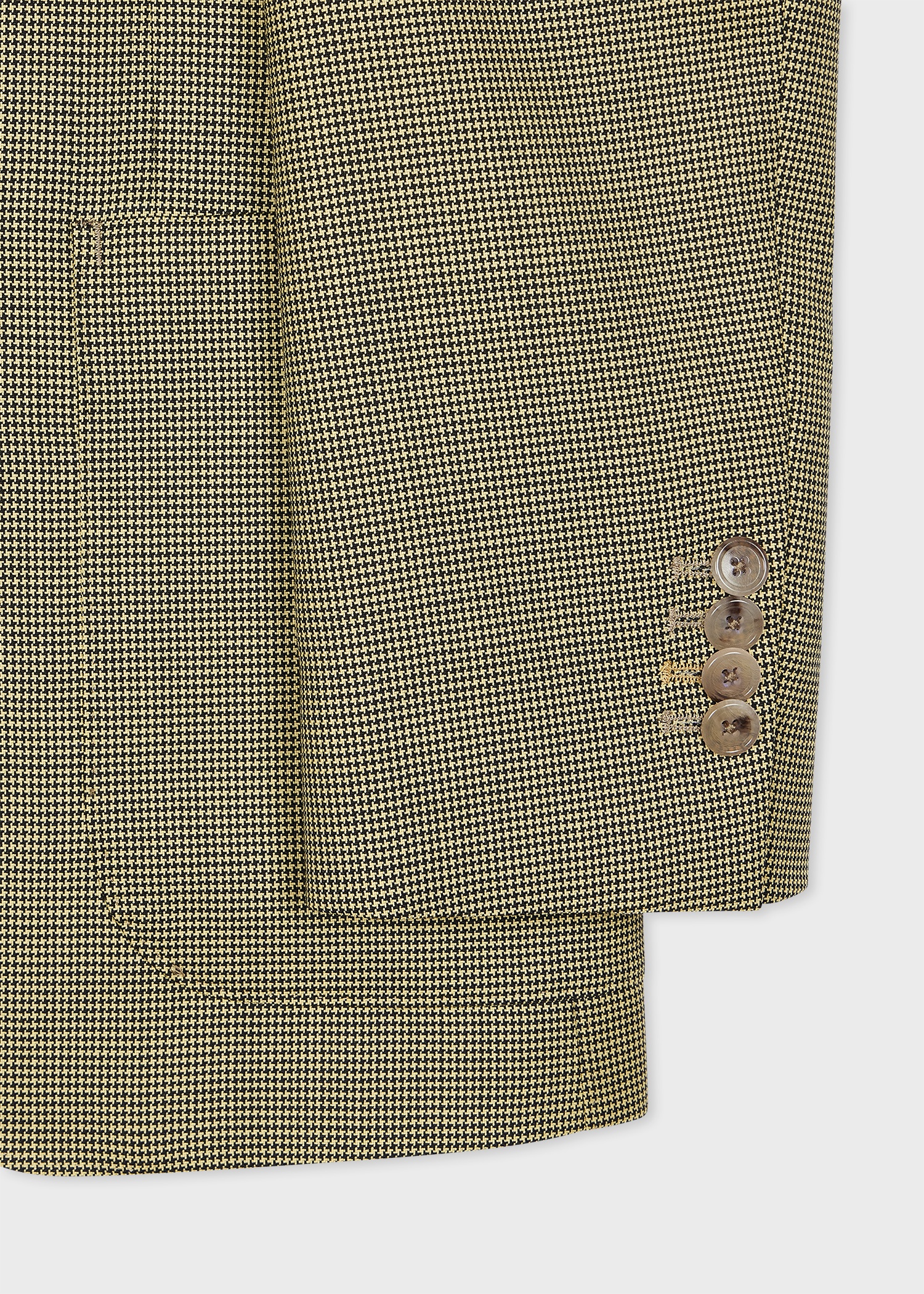 Yellow Overdyed Micro Houndstooth Wool Blazer - 2