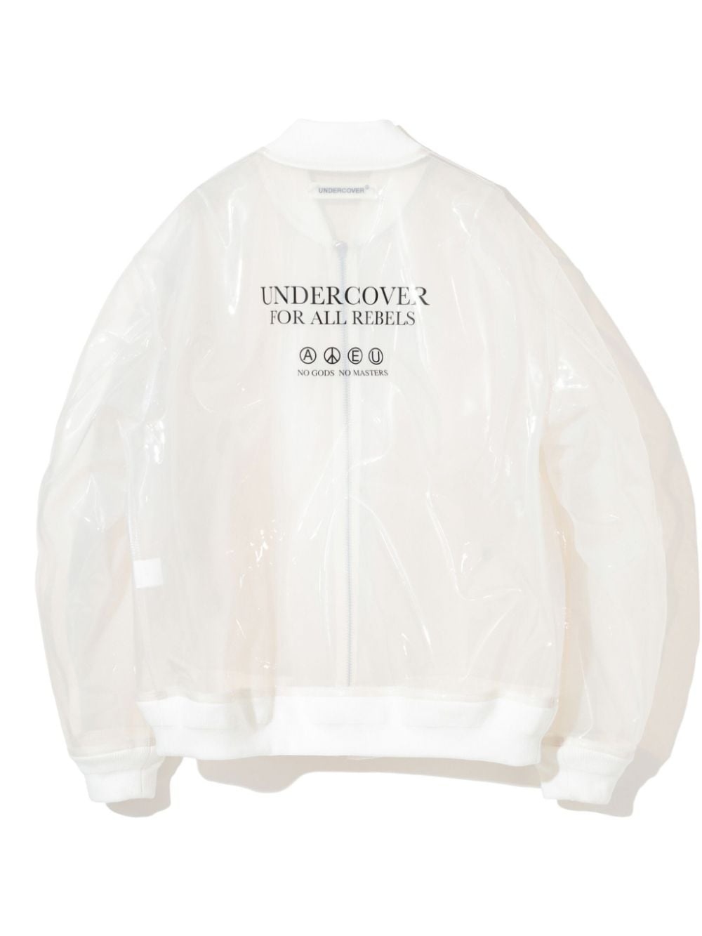 transparent logo-print bomber jacket - 2