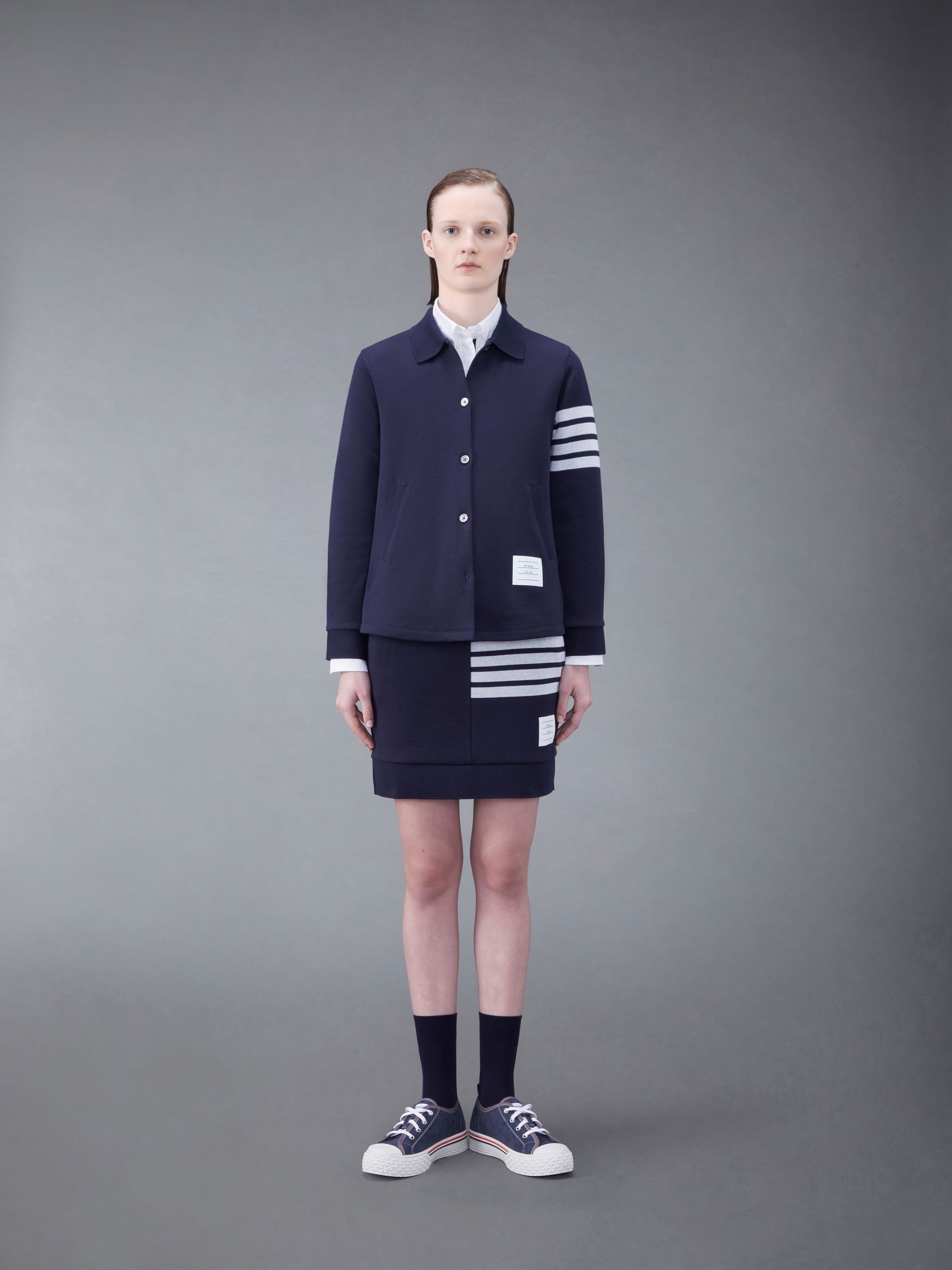 Doube Face Knit 4-Bar Sack Mini Skirt - 4