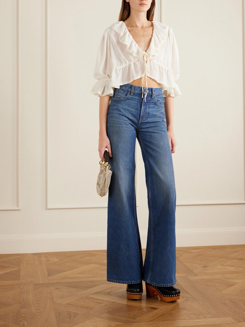 Chloé Lace-trimmed Ruffled Silk-georgette Blouse outlook