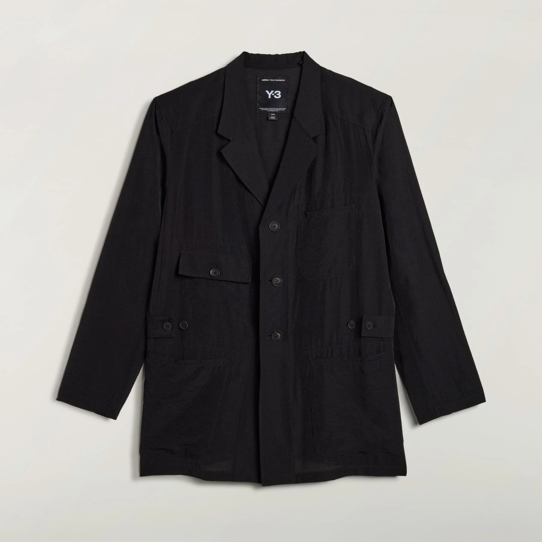 Y-3 CRINKLE VISCOSE CHORE COAT - 1