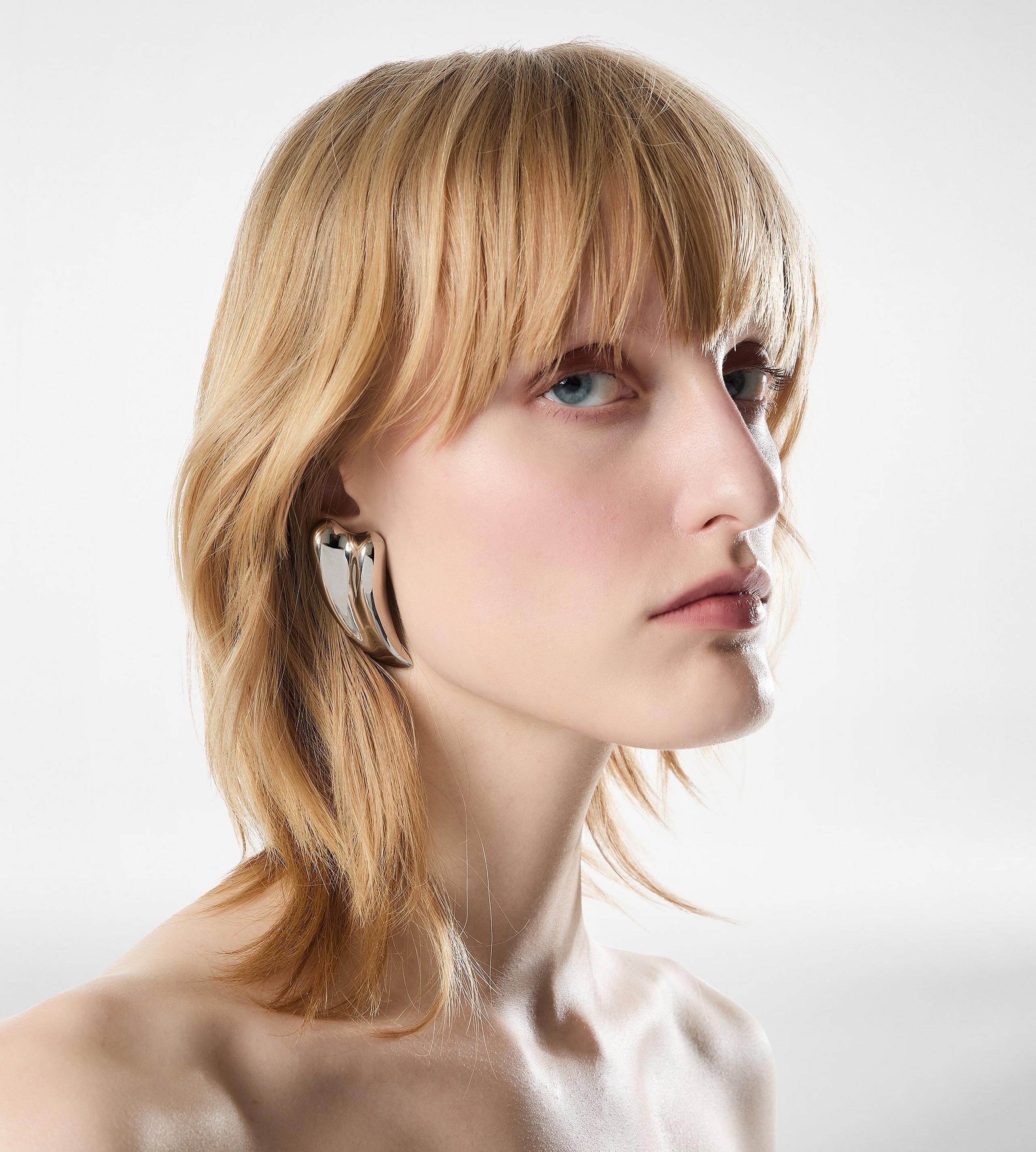 SILVER BRASS LIZA EARRINGS - 3