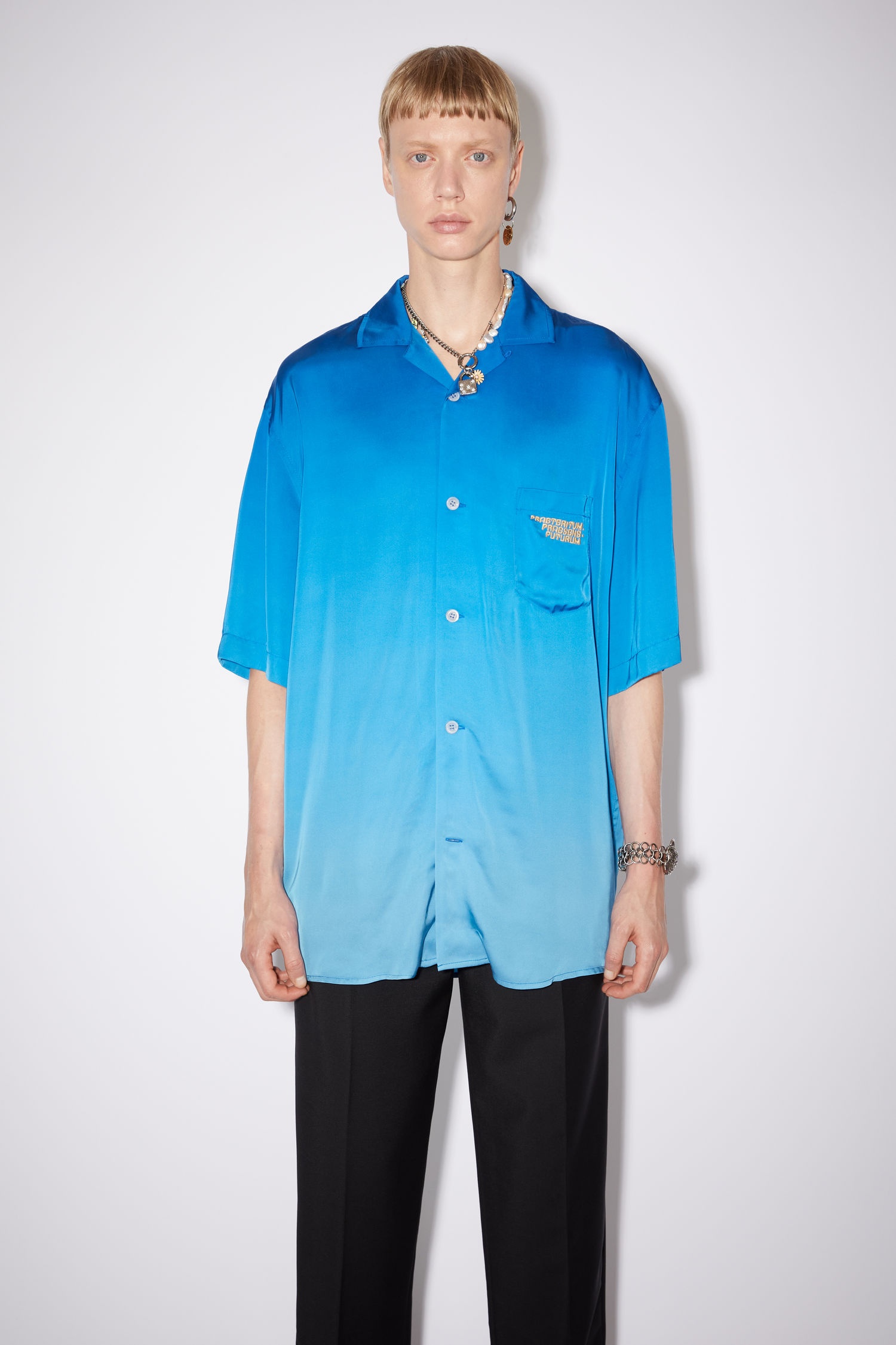 Statue print shirt - Blue - 3