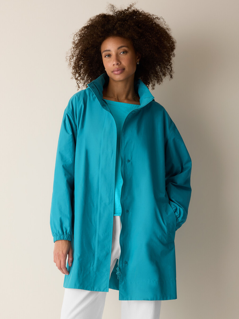 Light Cotton Nylon Stand Collar Coat 3
