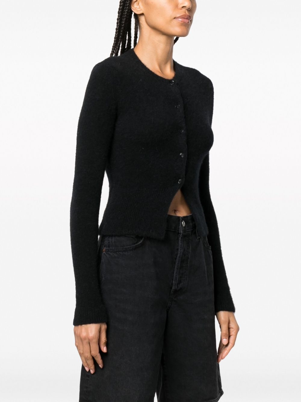 button-fastening knitted cardigan - 3