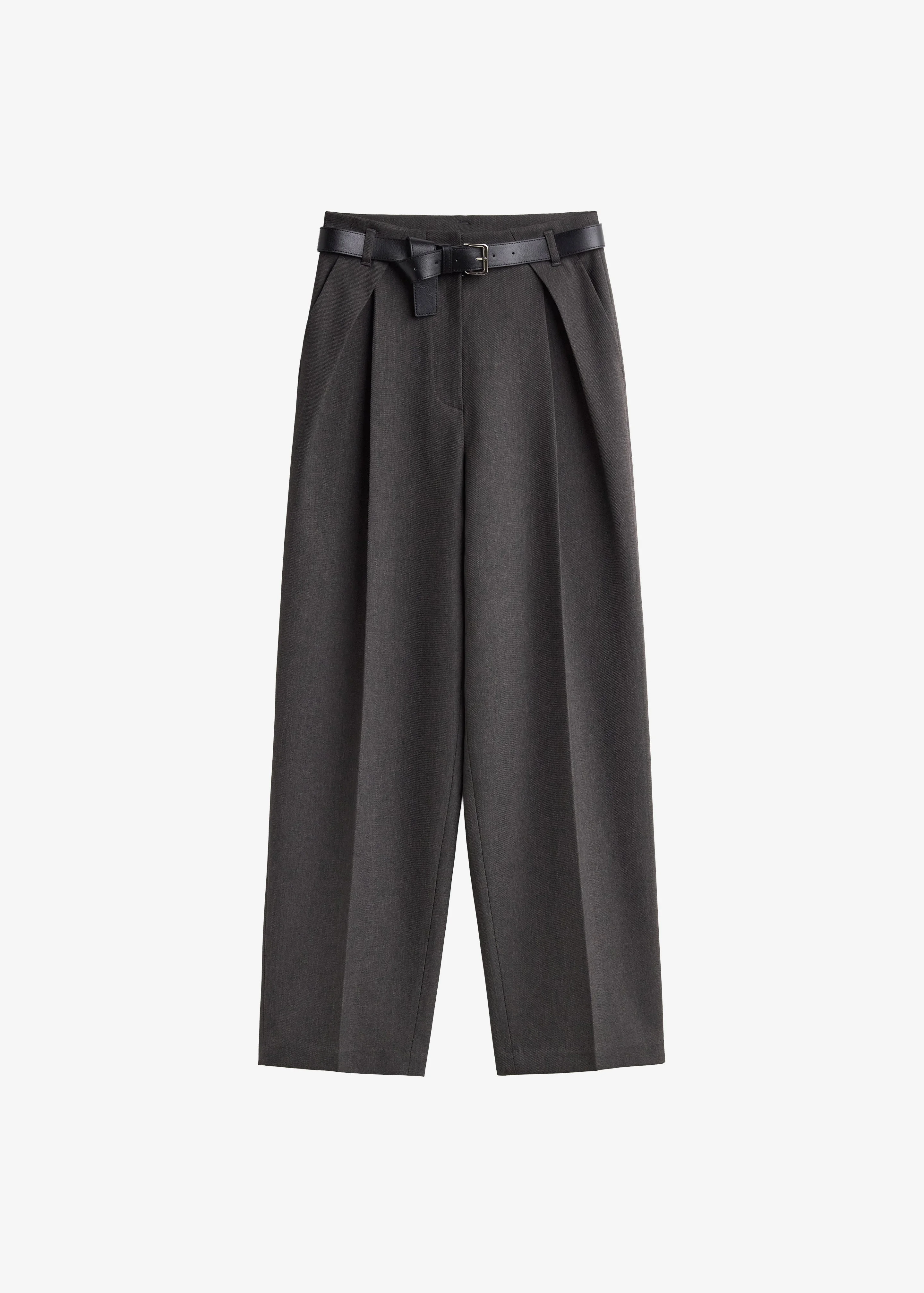 Blerick Belted Trousers - Dark Grey - 1