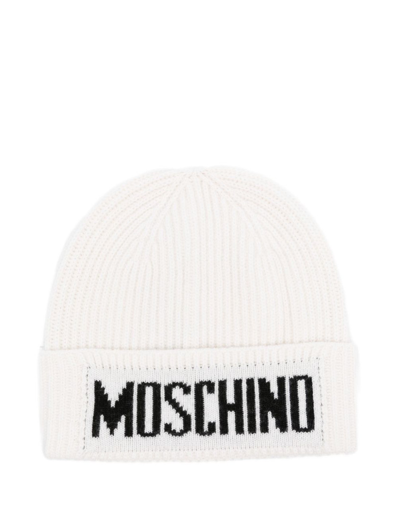 logo-embroidered ribbed beanie 1