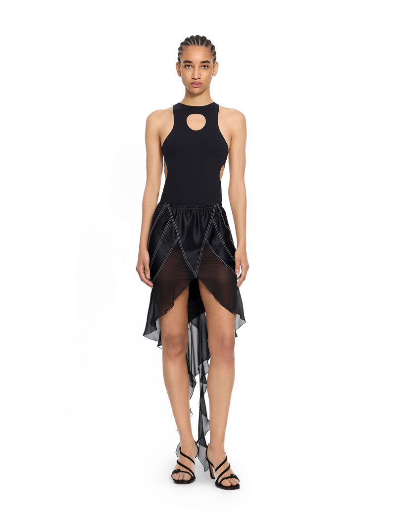 Off-White Geo Satin Pkt Belt Col Block Skirt outlook