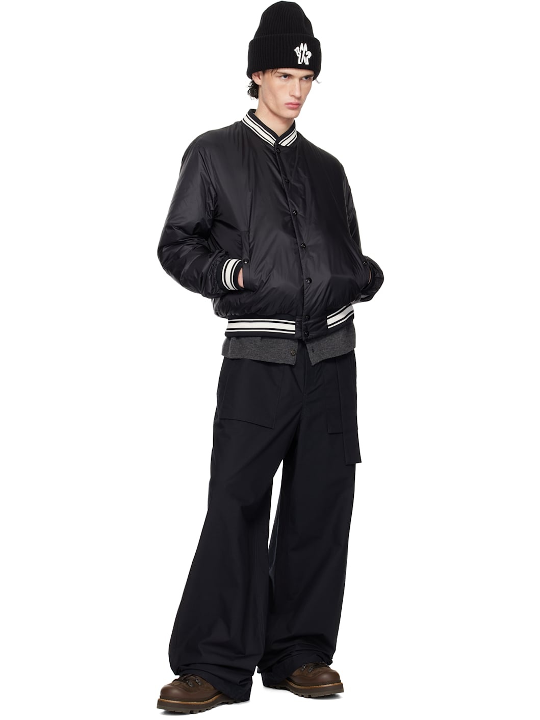 Black Bouchet Reversible Down Bomber Jacket - 6