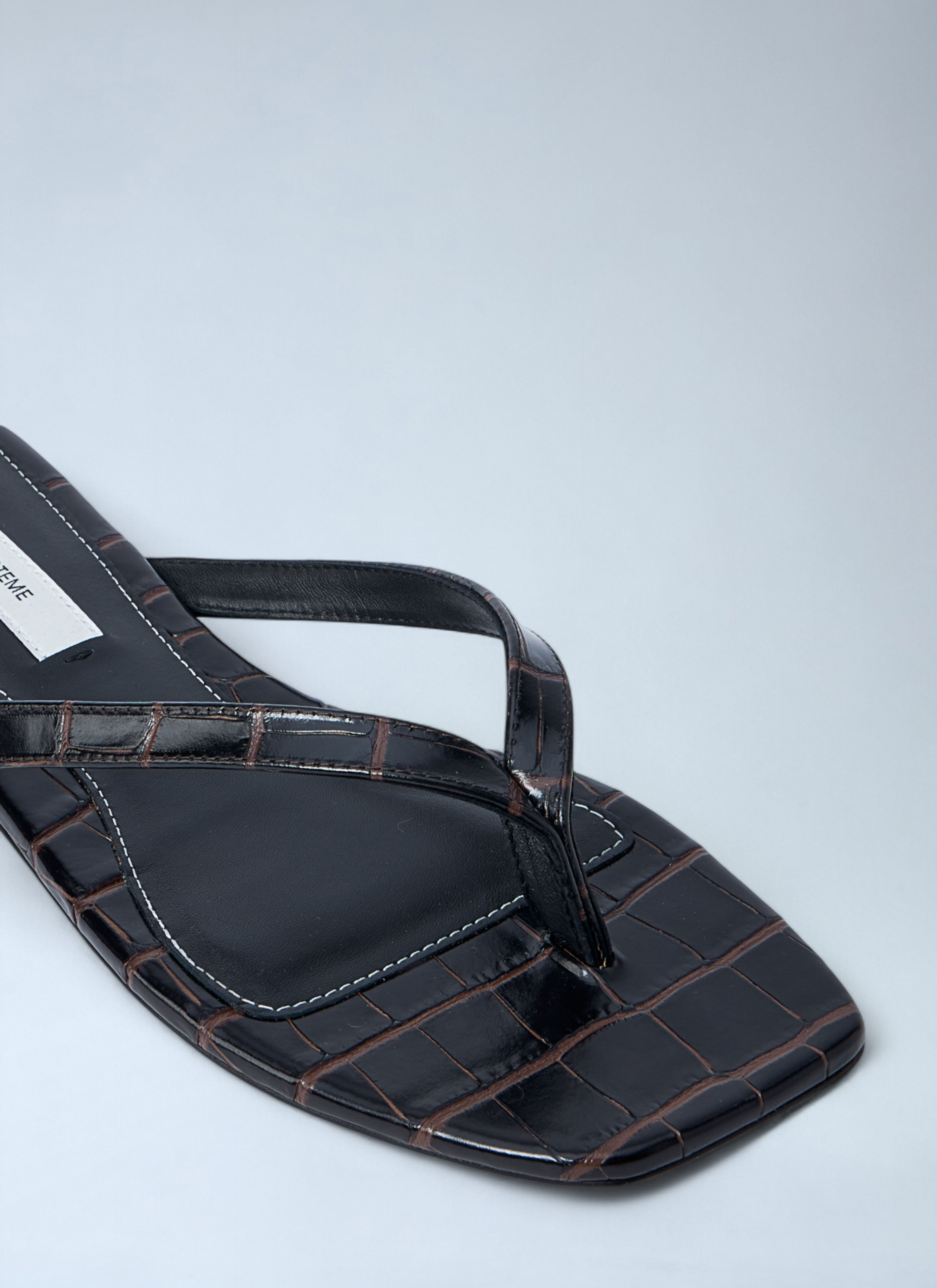 Croco-Embossed Flip Flops - 3