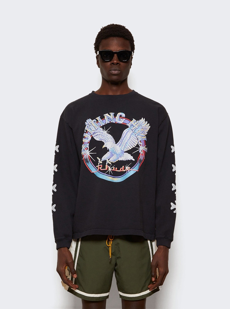 Rhude Notting Hill Eagle Long Sleeve Tee Vintage Black outlook