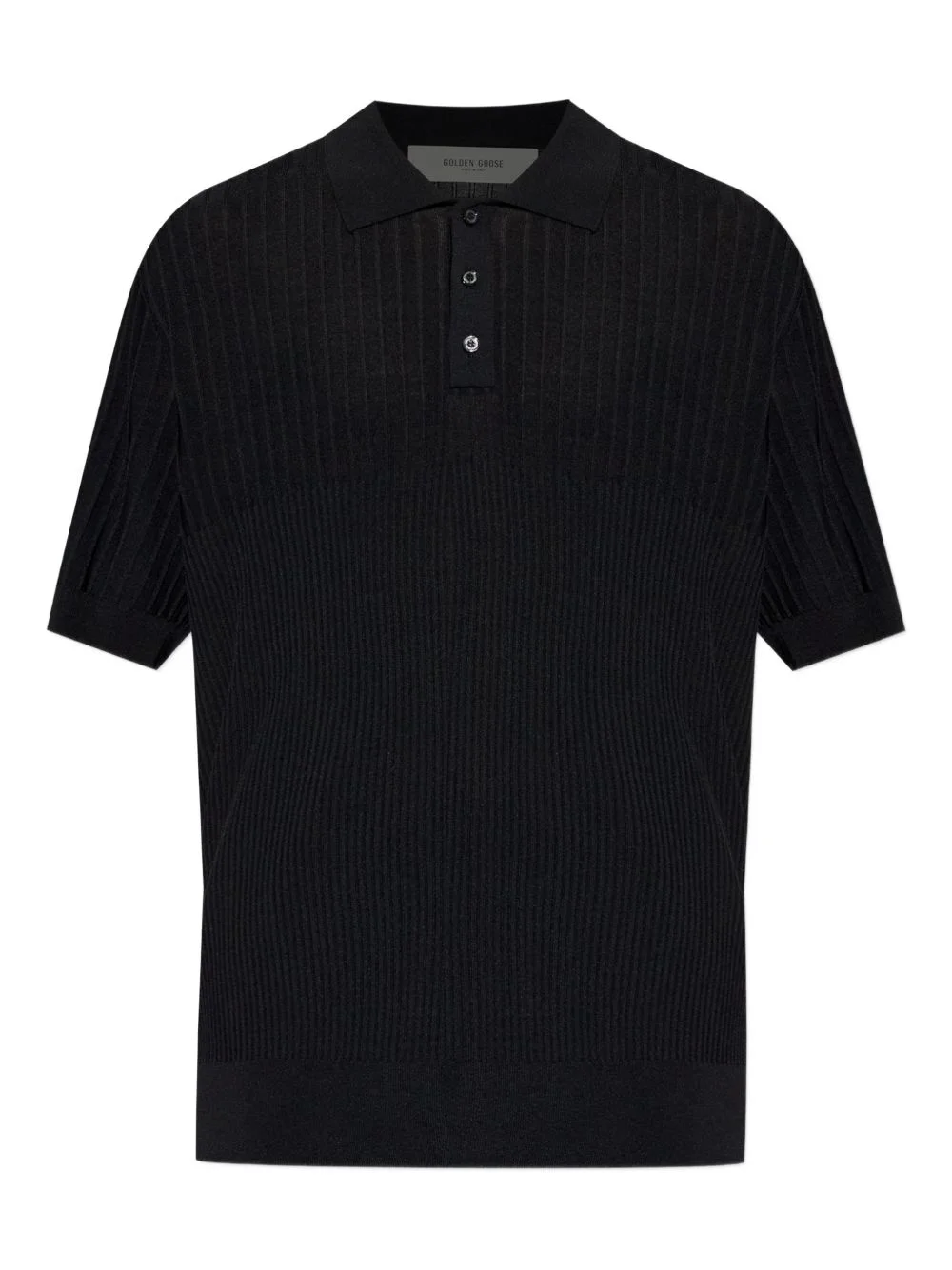 ribbed button polo shirt - 1