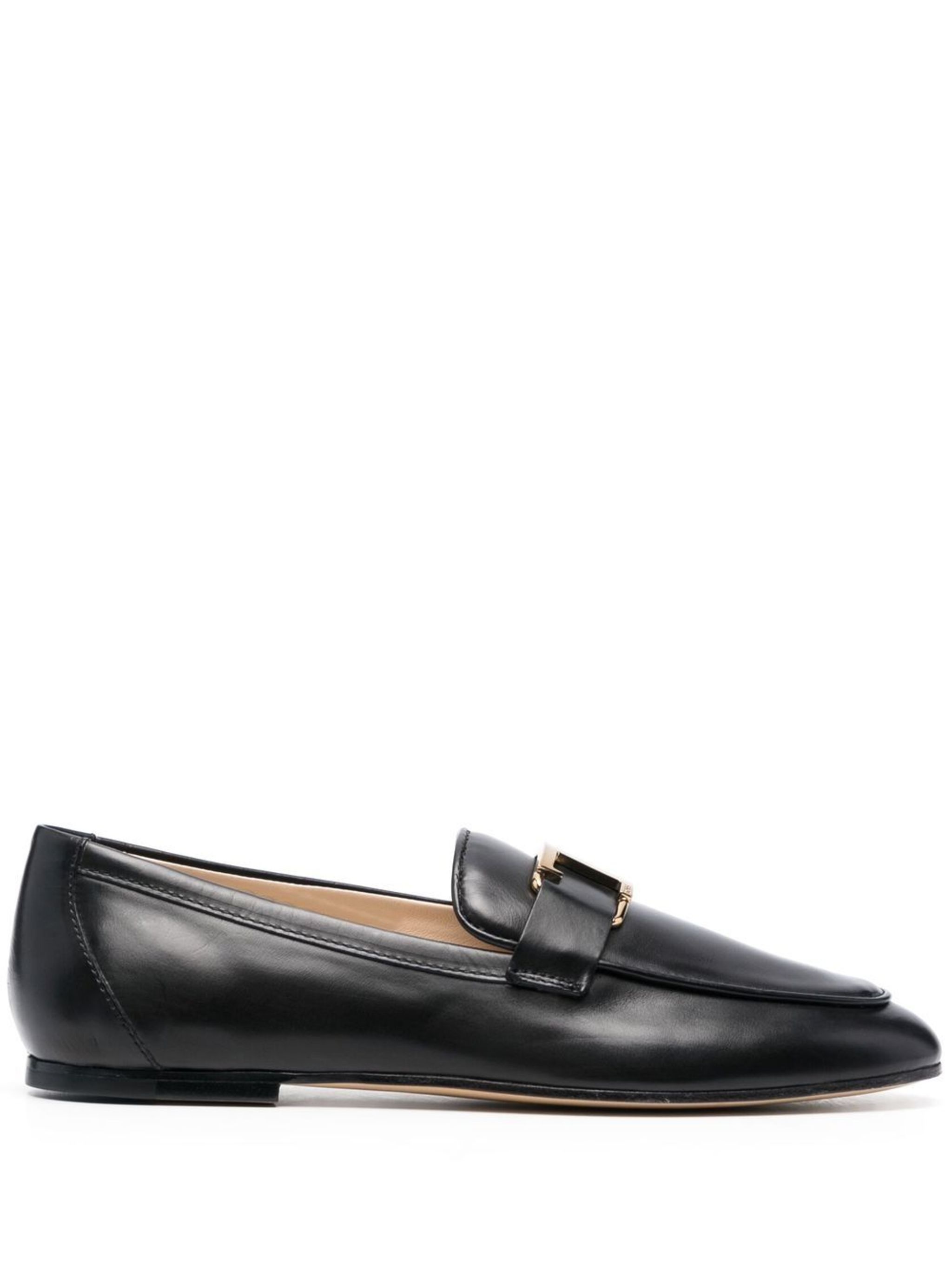 T-logo leather loafers - 1
