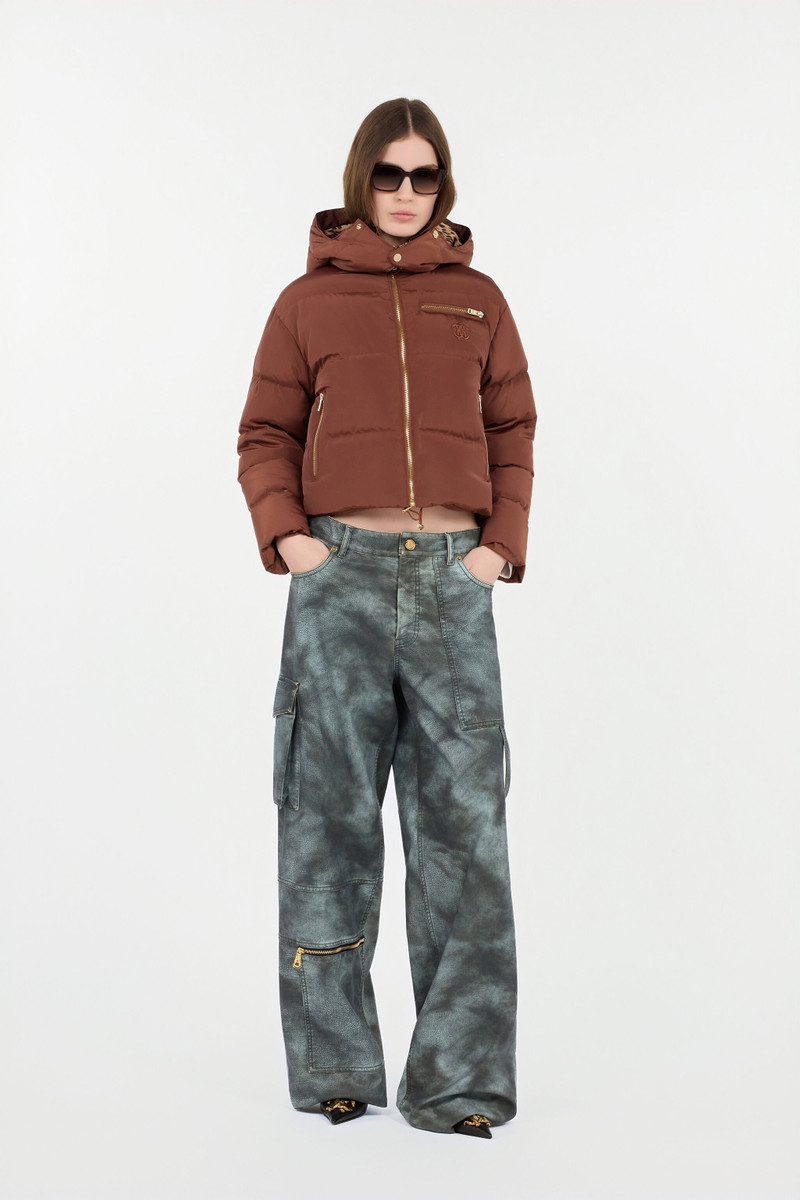 Roberto Cavalli Brown Down Jacket With Monogram Rc outlook