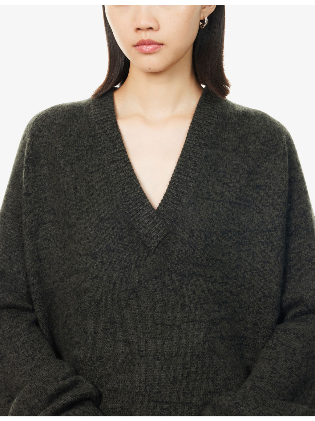 Big V-Neck Cashmere And Wool Jumper - 5