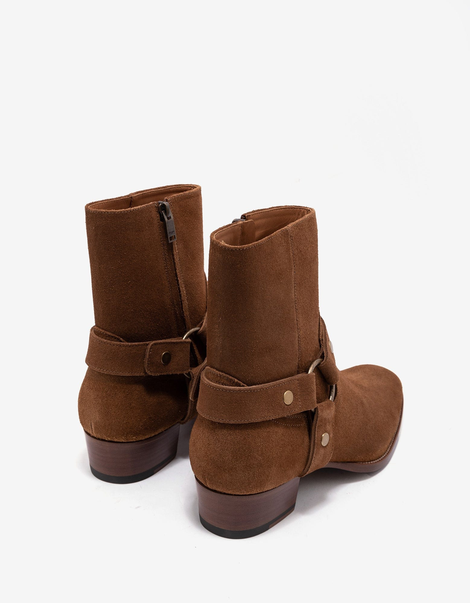 Saint Laurent Brown Wyatt 40 Harness Boots - 6