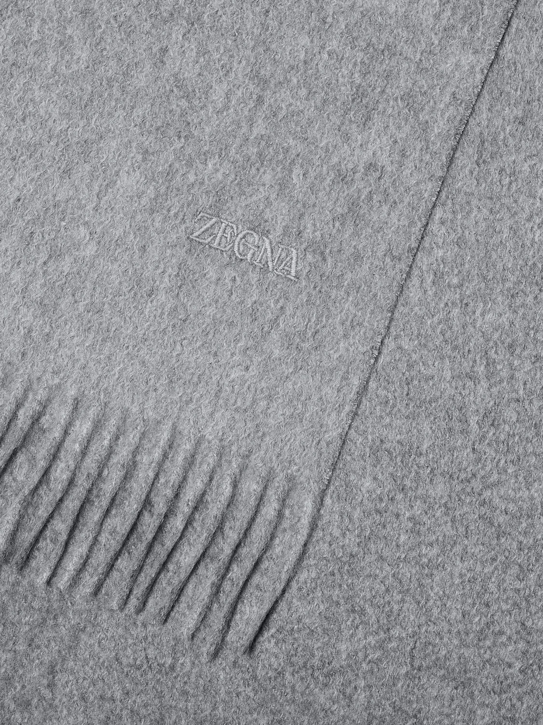 GREY OASI CASHMERE SCARF - 2