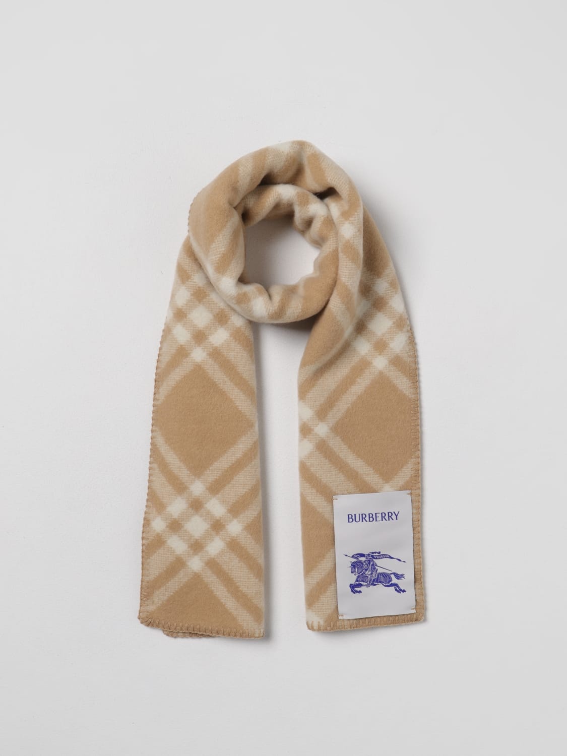 Burberry wool scarf with all-over check pattern - 2