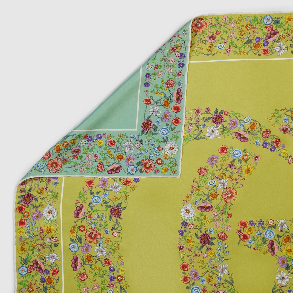 Double G floral print silk carré - 5