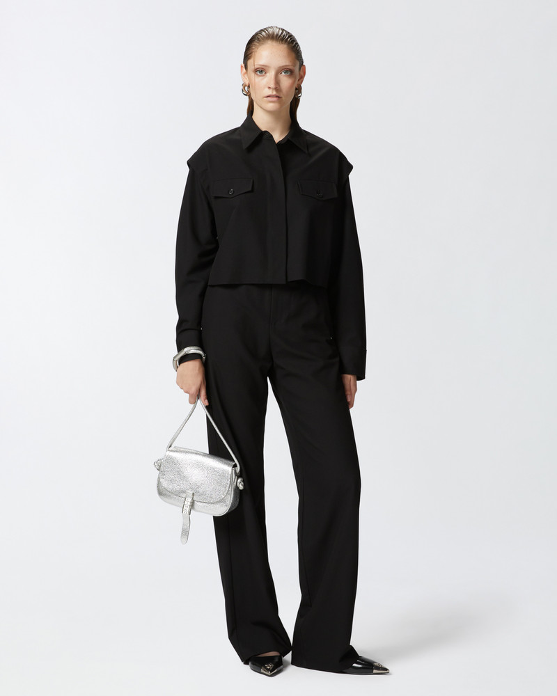 PINKO CREPE TROUSERS WITH GATHERING AT THE WAIST outlook