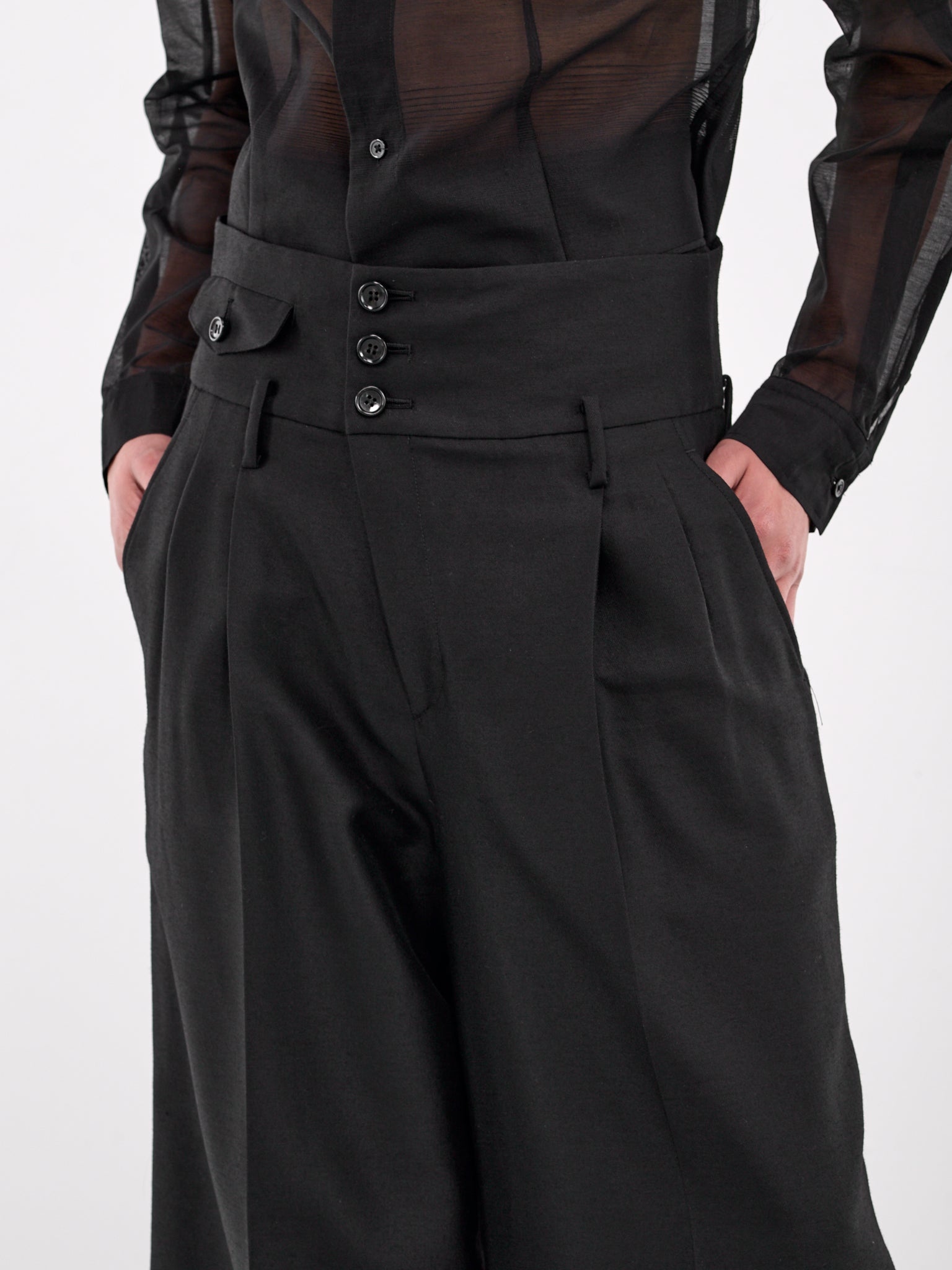 High-Waisted Wide Leg Trousers - 5