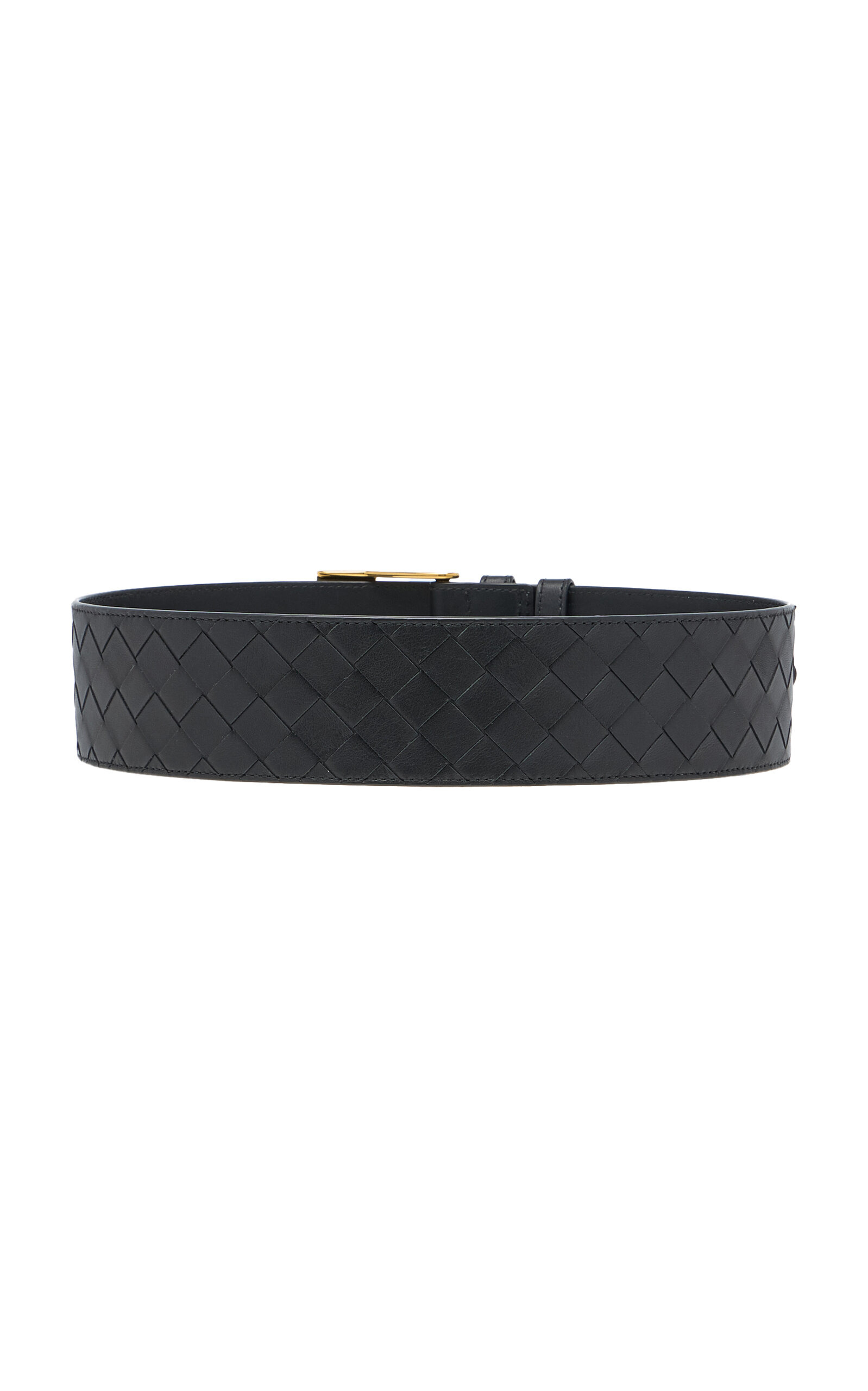 Wide Intrecciato Leather Belt black - 3