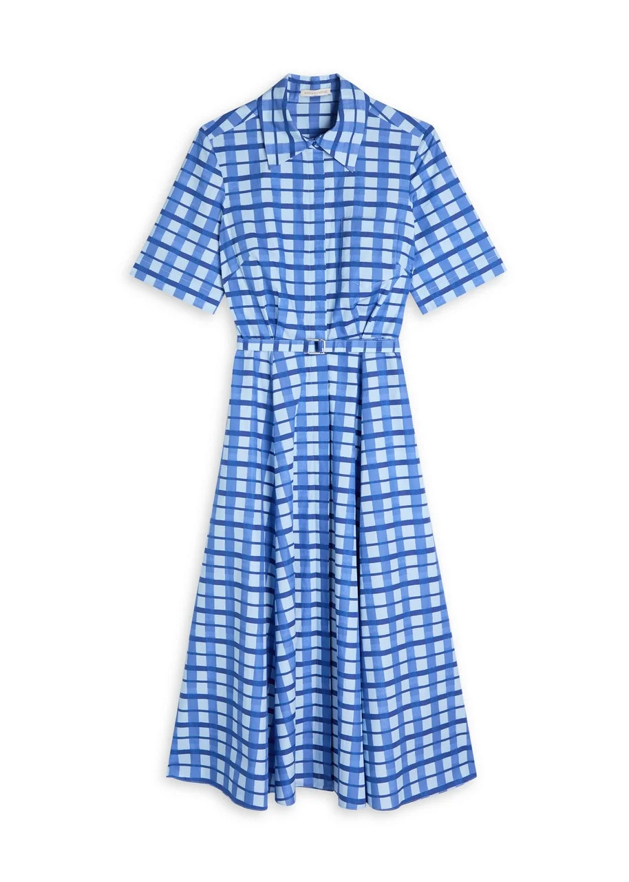 Emilia Wickstead Rubie Checked Cotton Midi Shirt Dress - 1