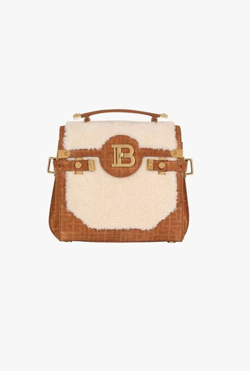 Capsule After ski - Camel and ecru shearling and suede B-Buzz 23 bag 4