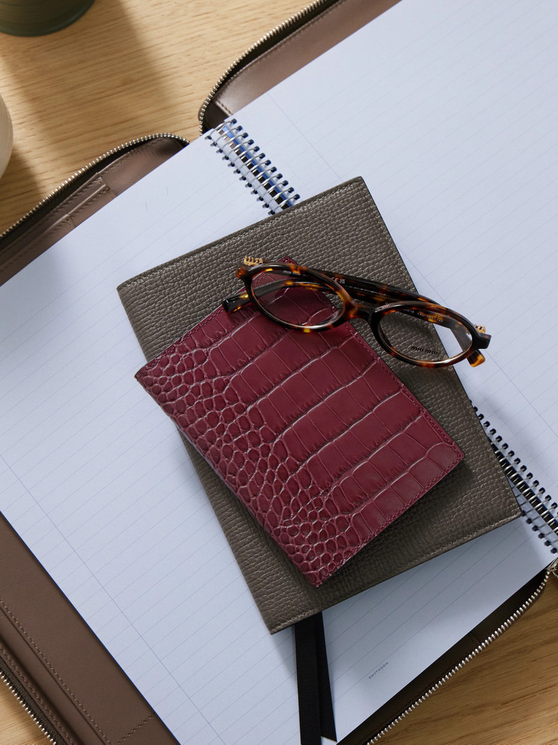 Smythson Mara Croc-effect Leather Passport Holder outlook