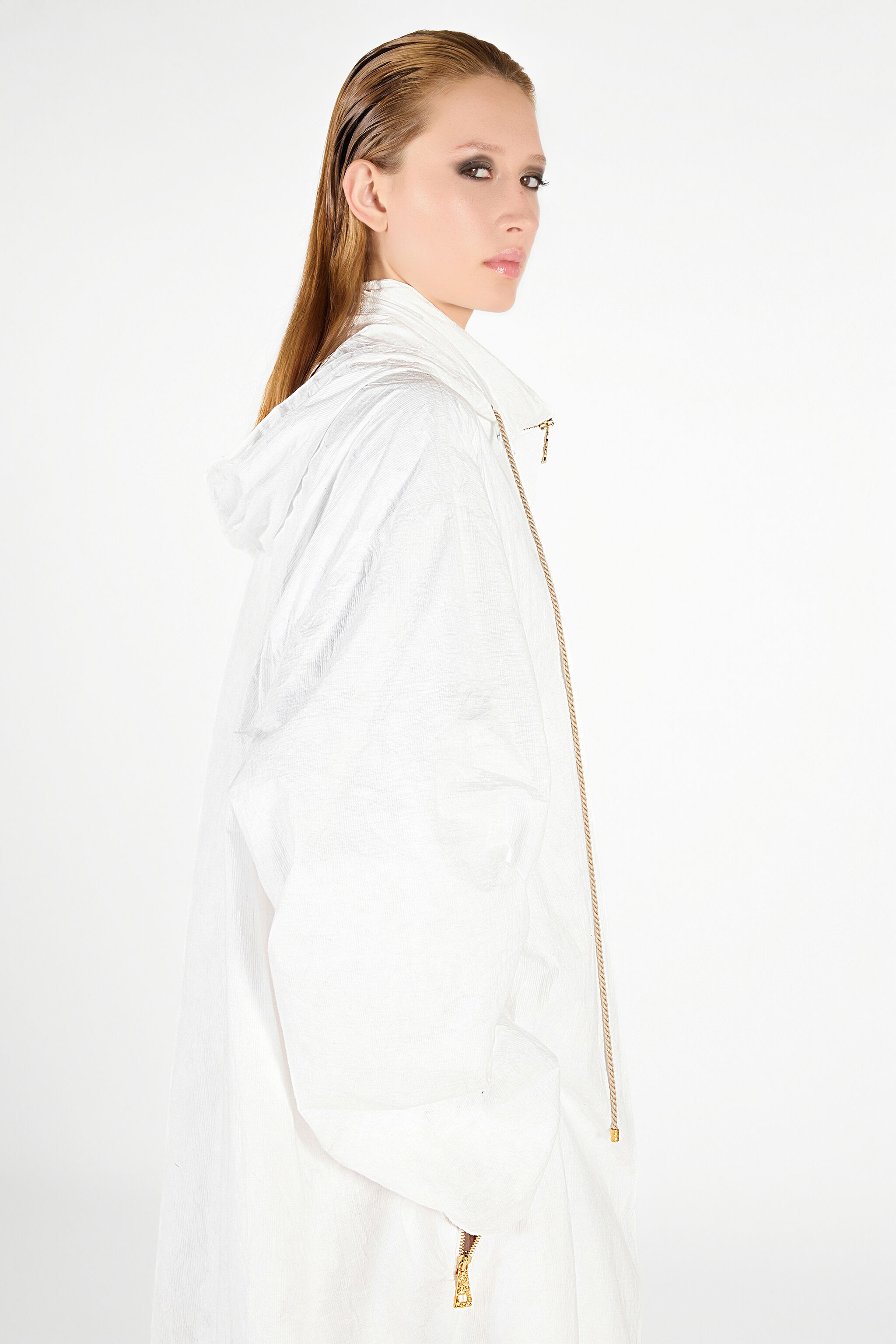Wall Print Hooded Coat - 7