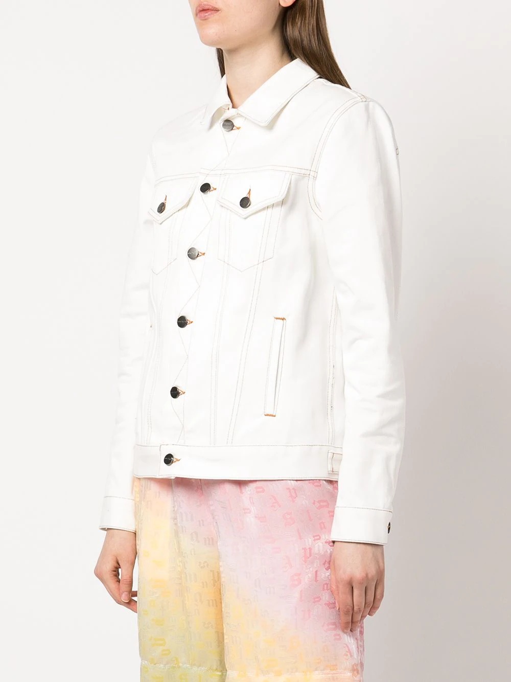 logo-print denim jacket - 3