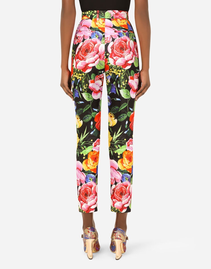 Bouquet-print Mikado pants - 2