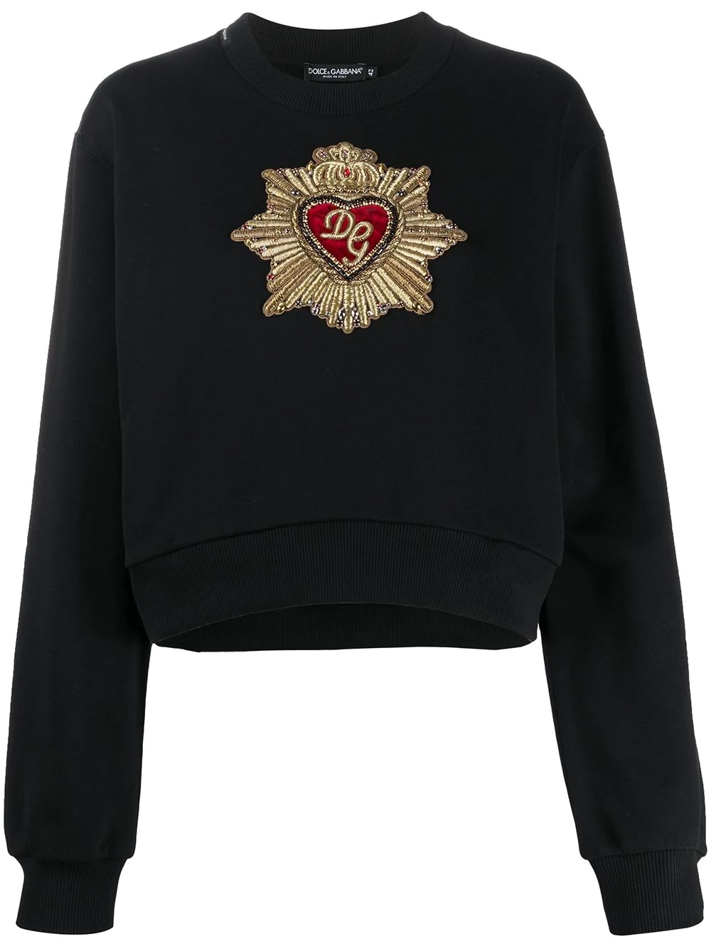 heart embellishment sweatshirt - 1