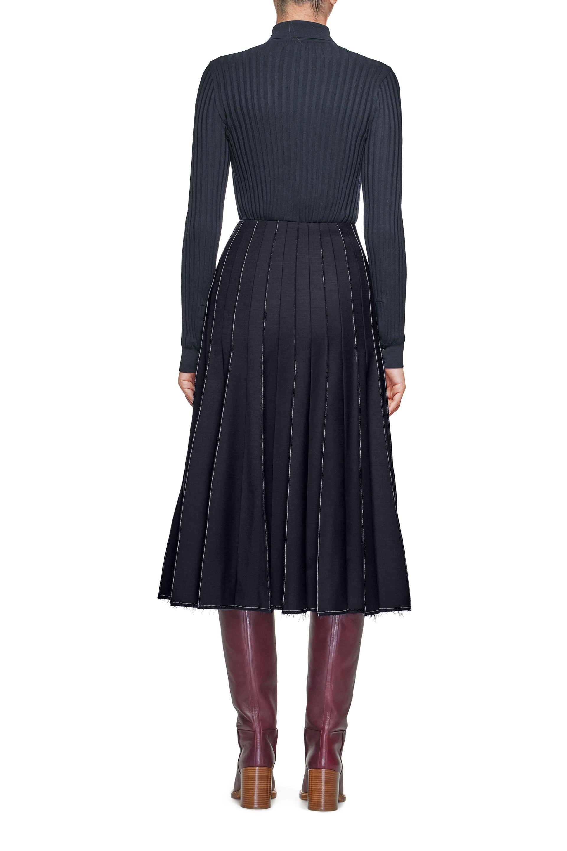 Cavalieri Knit Shirt in Navy Merino Wool - 5