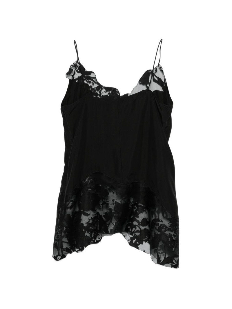 Alexander McQueen lace-trimmed silk blouse outlook