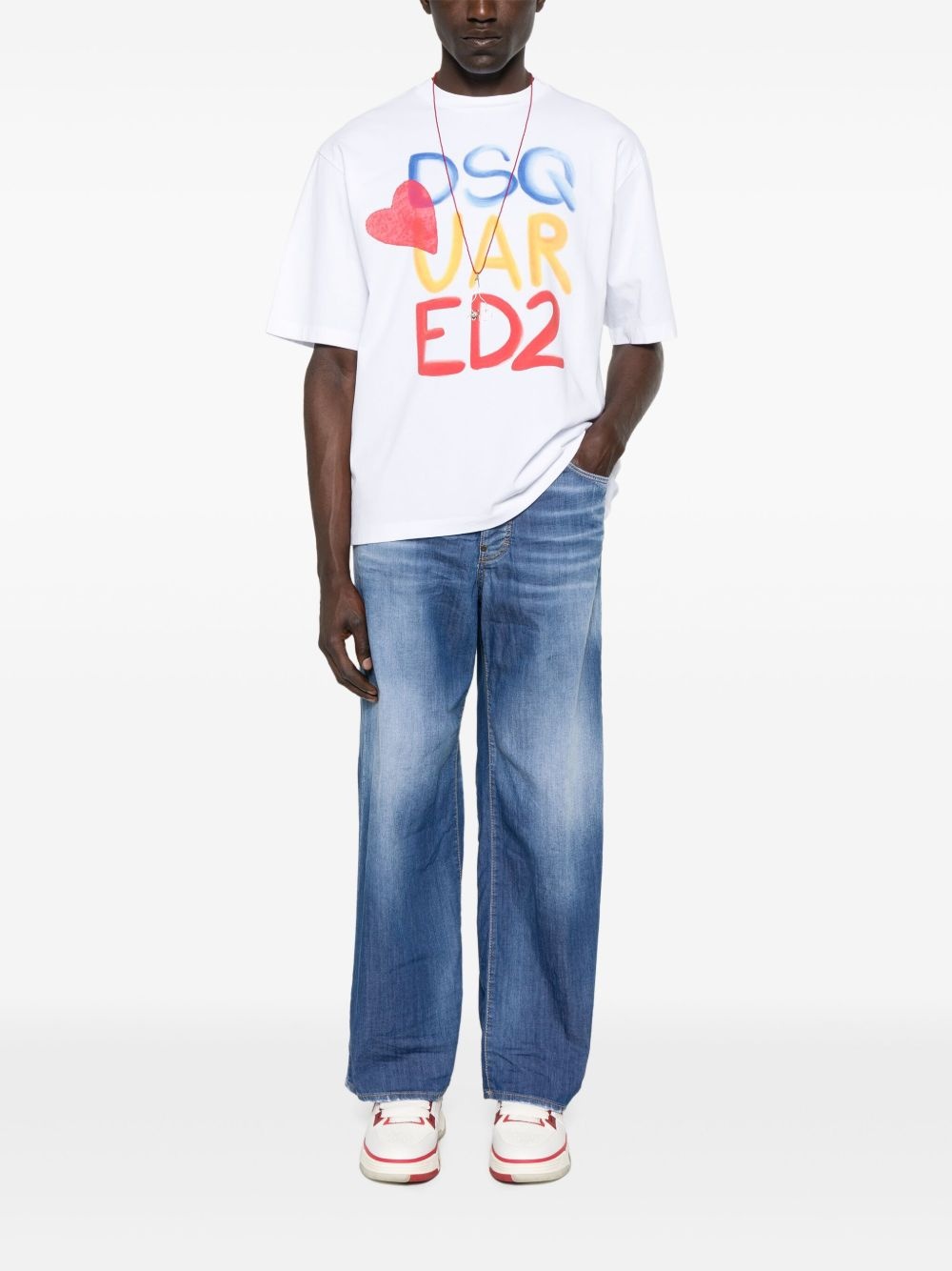 logo-embroidered jeans - 2
