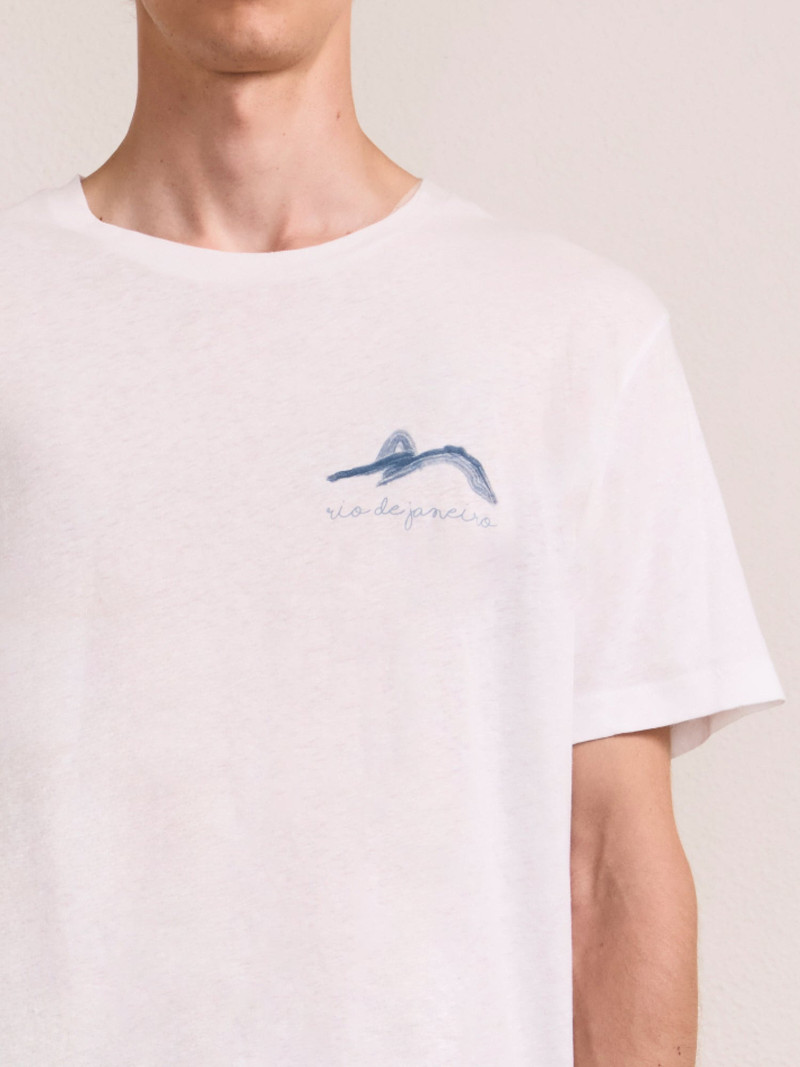 DINIS PRINTED COTTON-LINEN T-SHIRT 5